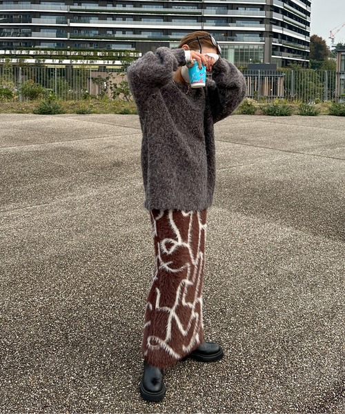 feepur by saya（フェピュールバイサヤ）の「【XSサイズあり/ハンドウォッシャブル】ニュアンス柄シャギーニットスカート（スカート・レディース・ブラウン/ブラック/グレー/オフホワイト・X-SMALL/MEDIUM）」の16枚目の写真