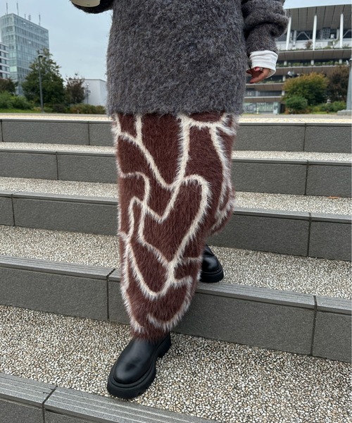 feepur by saya（フェピュールバイサヤ）の「【XSサイズあり/ハンドウォッシャブル】ニュアンス柄シャギーニットスカート（スカート・レディース・ブラウン/ブラック/グレー/オフホワイト・X-SMALL/MEDIUM）」の17枚目の写真