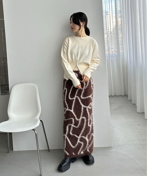 セール】【XSサイズあり/ハンドウォッシャブル】ニュアンス柄シャギー