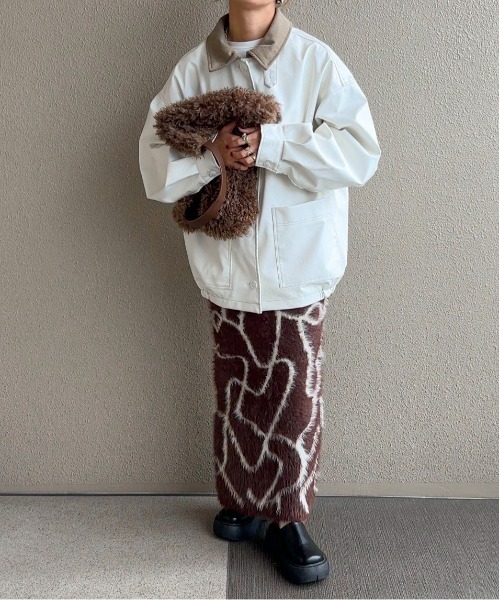 feepur by saya（フェピュールバイサヤ）の「【XSサイズあり/ハンドウォッシャブル】ニュアンス柄シャギーニットスカート（スカート・レディース・ブラウン/ブラック/グレー/オフホワイト・X-SMALL/MEDIUM）」の18枚目の写真