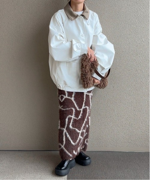 feepur by saya（フェピュールバイサヤ）の「【XSサイズあり/ハンドウォッシャブル】ニュアンス柄シャギーニットスカート（スカート・レディース・ブラウン/ブラック/グレー/オフホワイト・X-SMALL/MEDIUM）」の19枚目の写真