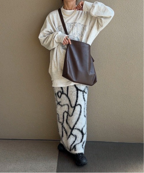 feepur by saya（フェピュールバイサヤ）の「【XSサイズあり/ハンドウォッシャブル】ニュアンス柄シャギーニットスカート（スカート・レディース・ブラウン/ブラック/グレー/オフホワイト・X-SMALL/MEDIUM）」の22枚目の写真