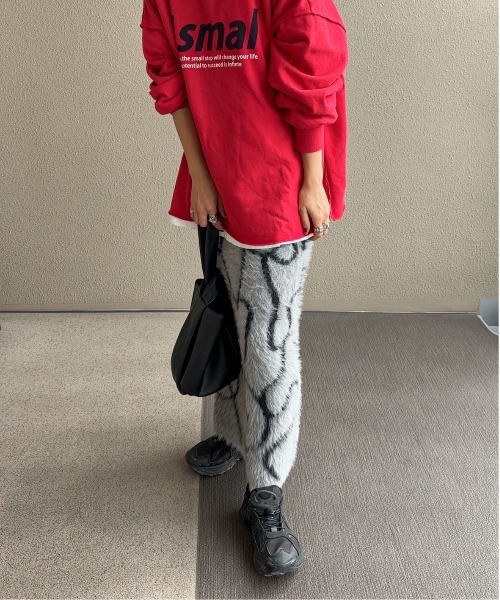 feepur by saya（フェピュールバイサヤ）の「【XSサイズあり/ハンドウォッシャブル】ニュアンス柄シャギーニットスカート（スカート・レディース・ブラウン/ブラック/グレー/オフホワイト・X-SMALL/MEDIUM）」の5枚目の写真