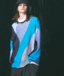MAISON SPECIAL | 《UNISEX》Prime-Over Mohair Mixed Color Block Intarsia Knit Pullover/プライムオーバーモヘヤミックスカラーブロックインターシャニットプルオーバー【MAISON SPECIAL/メゾンスペシャル】(ニット/セーター)