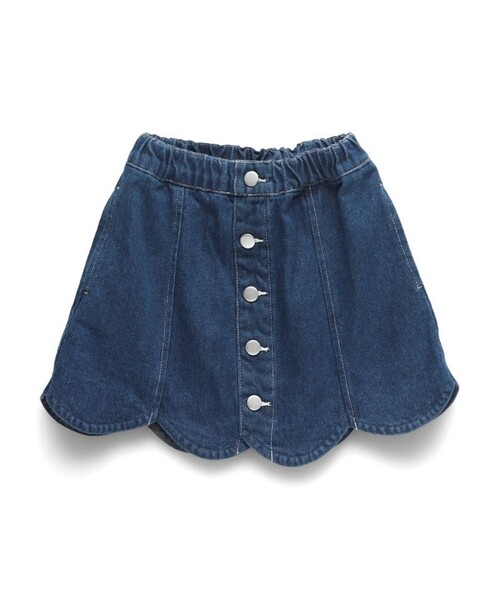 EDWIN(エドウィン)の「【Ou? by EDWIN】裾スカラップデニムスカート(デニムスカート・キッズ・ブルー・90/150/140/110/120/130/100)」の4枚目の写真