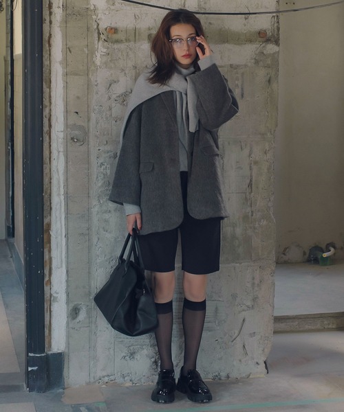 KOBE LETTUCE（コウベレタス）の「起毛シャギールーズジャケット（テーラードジャケット・レディース・モカ/カーキ/グレー・M）」の4枚目の写真