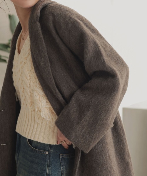 KOBE LETTUCE（コウベレタス）の「起毛シャギールーズジャケット（テーラードジャケット・レディース・モカ/カーキ/グレー・M）」の6枚目の写真