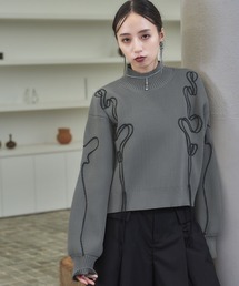 HARE | ニュアンスラインモックネックニット(HARE)(ニット/セーター)