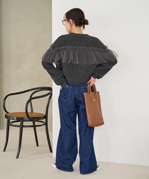 セール】限定展開 片畔 チュール フリル ドッキング プルオーバー