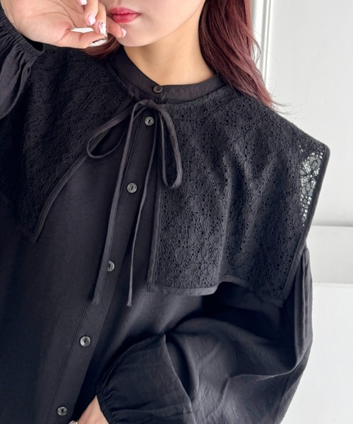 Loueme(ルエム)の「ヴィンテージレース付け襟ブラウス【2点SET】(シャツ/ブラウス・レディース・ホワイト/ブラック/アイボリー・FREE)」の3枚目の写真