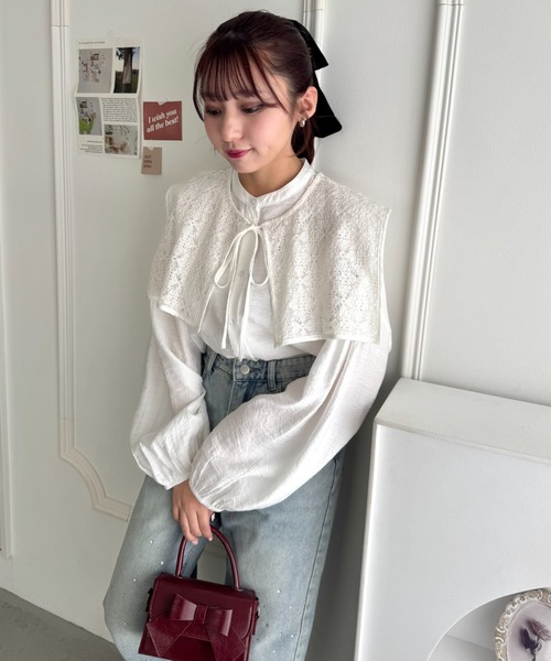 Loueme(ルエム)の「ヴィンテージレース付け襟ブラウス【2点SET】(シャツ/ブラウス・レディース・ホワイト/ブラック/アイボリー・FREE)」の10枚目の写真