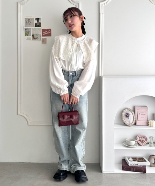 Loueme(ルエム)の「ヴィンテージレース付け襟ブラウス【2点SET】(シャツ/ブラウス・レディース・ホワイト/ブラック/アイボリー・FREE)」の12枚目の写真