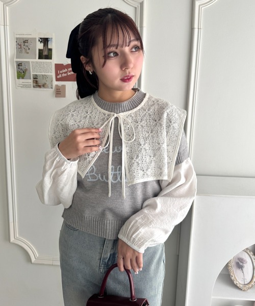 Loueme(ルエム)の「ヴィンテージレース付け襟ブラウス【2点SET】(シャツ/ブラウス・レディース・ホワイト/ブラック/アイボリー・FREE)」の13枚目の写真