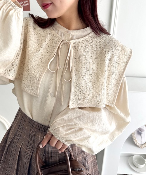 Loueme(ルエム)の「ヴィンテージレース付け襟ブラウス【2点SET】(シャツ/ブラウス・レディース・ホワイト/ブラック/アイボリー・FREE)」の15枚目の写真
