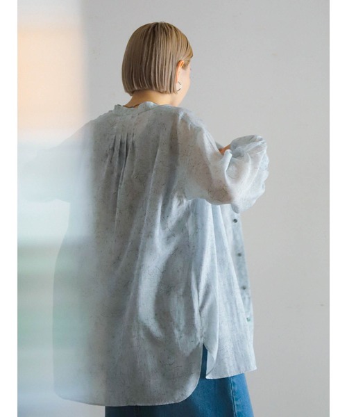 ブラウス シャツ マーブルPT　ロングシャツ レディース セール】マーブルPT ロングシャツ（シャツ/ブラウス）｜FIL DE