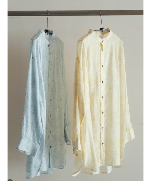 ブラウス シャツ マーブルPT　ロングシャツ レディース セール】マーブルPT ロングシャツ（シャツ/ブラウス）｜FIL DE