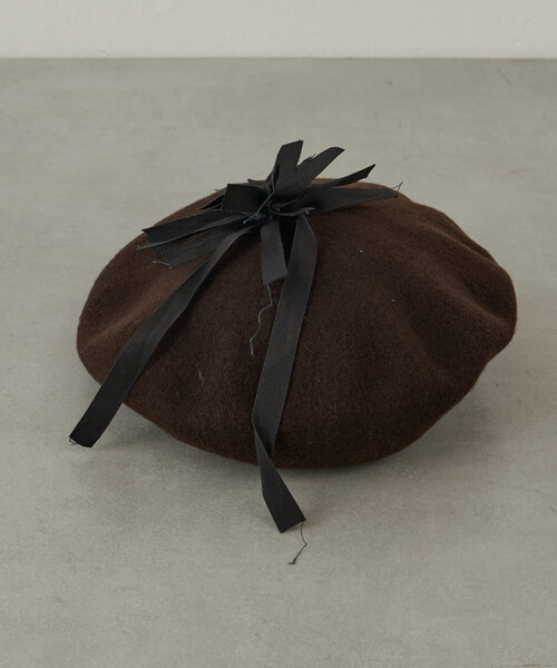 BEARDSLEY（ビアズリー）の「《SCHA》リボン付きベレー帽（ハット・レディース・ブラウン・FREE）」の6枚目の写真