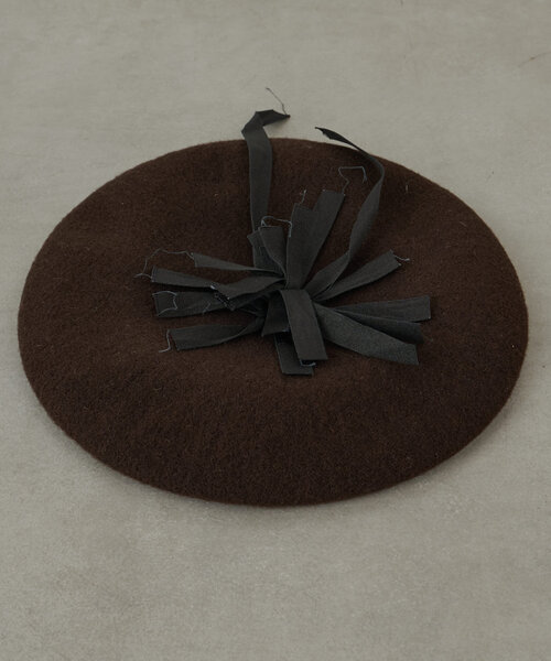 BEARDSLEY（ビアズリー）の「《SCHA》リボン付きベレー帽（ハット・レディース・ブラウン・FREE）」の5枚目の写真
