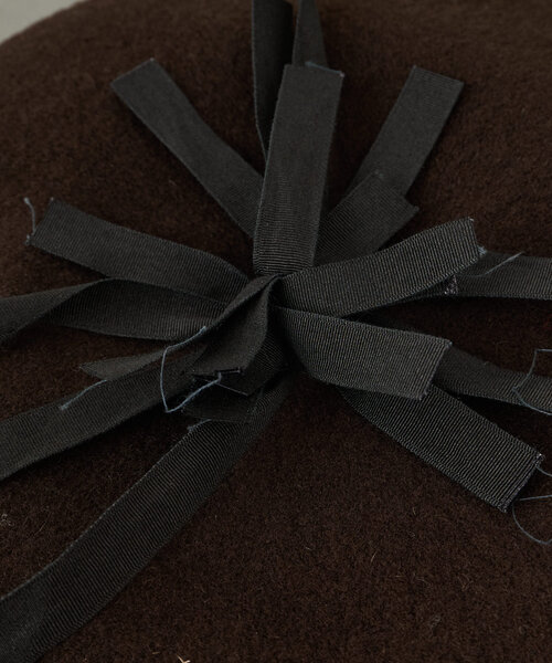 BEARDSLEY（ビアズリー）の「《SCHA》リボン付きベレー帽（ハット・レディース・ブラウン・FREE）」の3枚目の写真