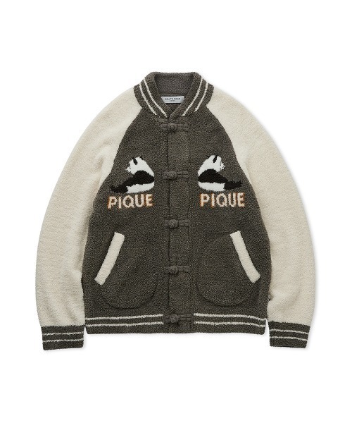 gelato pique（ジェラートピケ）の「【HOMME】パウダーパンダジャガードブルゾン（ルームウェア/パジャマ・メンズ・グレー・LARGE/MEDIUM）」の2枚目の写真