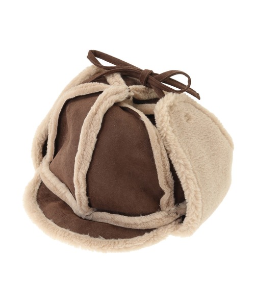 Green　Parks（グリーンパークス）の「・ムートンフライトキャップ（ハット・レディース・ブラウン/キャメル・FREE）」の3枚目の写真