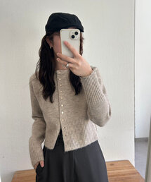 mystic | ショルダーギャザーボタンカーディガン(カーディガン/ボレロ)