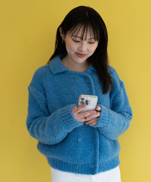 セール】DOUBLE KNIT CARDIGAN（カーディガン/ボレロ）｜BLUE×PALANG