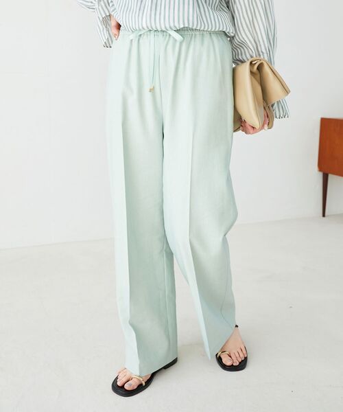 le.coeur blanc(ルクールブラン)の「《名品★履きやすさ抜群!》アサレチックイージーワイドパンツ(その他パンツ・レディース・ネイビー/サンドベージュ/ブルー/グレイッシュベージュ/ミント・40/38/36)」の4枚目の写真