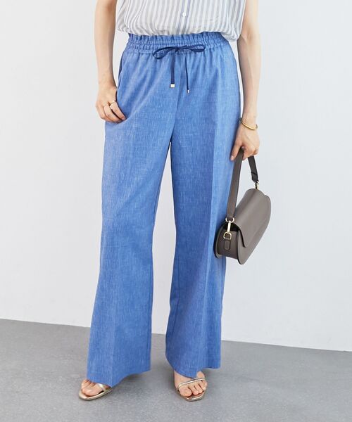 le.coeur blanc(ルクールブラン)の「《名品★履きやすさ抜群!》アサレチックイージーワイドパンツ(その他パンツ・レディース・ネイビー/サンドベージュ/ブルー/グレイッシュベージュ/ミント・40/38/36)」の9枚目の写真