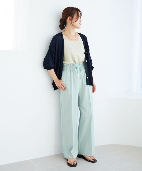 le.coeur blanc(ルクールブラン)の「《名品★履きやすさ抜群!》アサレチックイージーワイドパンツ(その他パンツ・レディース・ネイビー/サンドベージュ/ブルー/グレイッシュベージュ/ミント・40/38/36)」の22枚目の写真