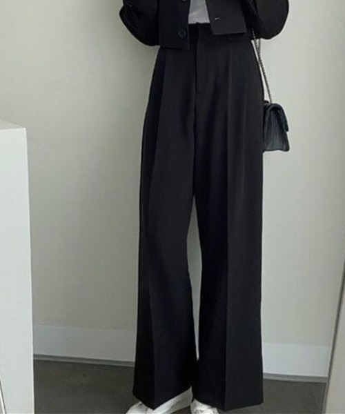 SHEPP（シープ）の「【セットアップ対応可】タックワイドパンツ スラックス 美脚（スラックス・レディース・ピンク/ブラック/ベージュ/ブラウン/ホワイト・M/L）」の8枚目の写真