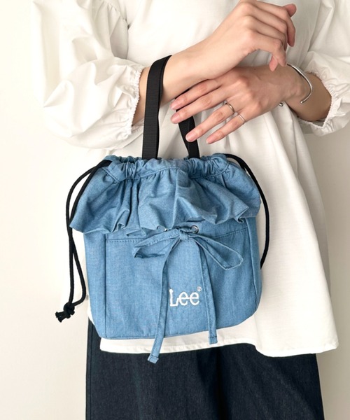 Lee（リー）の「Lee/リー フリル リボン ドロスト 2WAY 巾着 ショルダーバッグ/ギャザー バレエコア（ショルダーバッグ・レディース・ブラック/シルバー/ベージュ/ブルー・FREE）」の3枚目の写真
