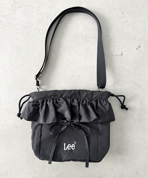 Lee（リー）の「Lee/リー フリル リボン ドロスト 2WAY 巾着 ショルダーバッグ/ギャザー バレエコア（ショルダーバッグ・レディース・ブラック/シルバー/ベージュ/ブルー・FREE）」の5枚目の写真