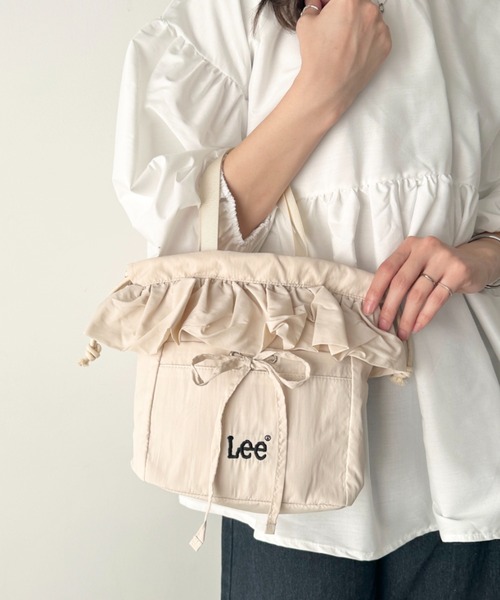 Lee（リー）の「Lee/リー フリル リボン ドロスト 2WAY 巾着 ショルダーバッグ/ギャザー バレエコア（ショルダーバッグ・レディース・ブラック/シルバー/ベージュ/ブルー・FREE）」の8枚目の写真