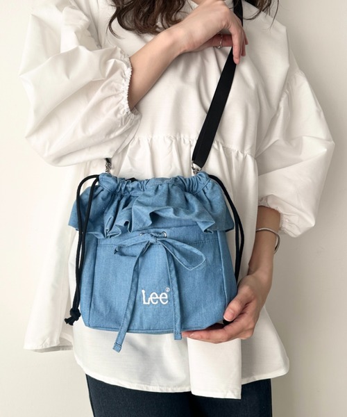 Lee（リー）の「Lee/リー フリル リボン ドロスト 2WAY 巾着 ショルダーバッグ/ギャザー バレエコア（ショルダーバッグ・レディース・ブラック/シルバー/ベージュ/ブルー・FREE）」の11枚目の写真
