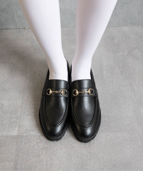 Fabby fabby（ファビィーファビィー）の「厚底ビットローファー（ローファー・レディース・ブラック系その他/ブラック/ベージュ・LARGE/MEDIUM/SMALL）」の2枚目の写真