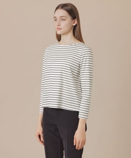 MACKINTOSH LONDON（マッキントッシュ ロンドン）の「プレーティング天竺ボーダープルオーバー（Tシャツ/カットソー・レディース・ブラック・38/40）」の4枚目の写真