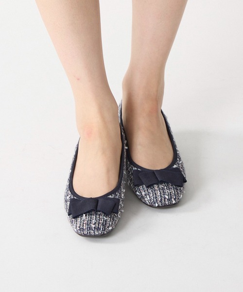 Riz raffinee（リズラフィーネ）の「スクエアトゥリボンパンプス（パンプス・レディース・ブラック系その他3/ベージュ/ブラック/ハウンドトゥース・24.5cm/24cm/23.5cm/23cm/22.5cm/22cm）」の4枚目の写真