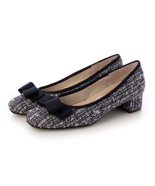 Riz raffinee（リズラフィーネ）の「スクエアトゥリボンパンプス（パンプス・レディース・ブラック系その他3/ベージュ/ブラック/ハウンドトゥース・24.5cm/24cm/23.5cm/23cm/22.5cm/22cm）」の5枚目の写真