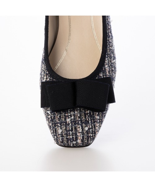 Riz raffinee（リズラフィーネ）の「スクエアトゥリボンパンプス（パンプス・レディース・ブラック系その他3/ベージュ/ブラック/ハウンドトゥース・24.5cm/24cm/23.5cm/23cm/22.5cm/22cm）」の10枚目の写真