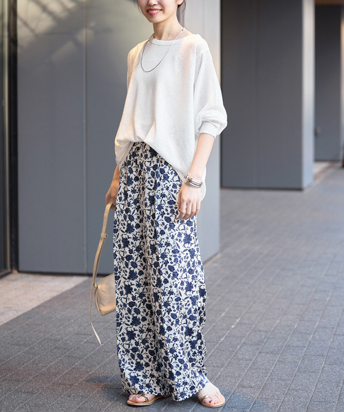 SLOBE IENA(スローブイエナ)の「《追加》スラブネップ天竺プルオーバー(Tシャツ/カットソー・レディース・ネイビー/ホワイト/ピンク/サックスブルー・FREE)」の19枚目の写真