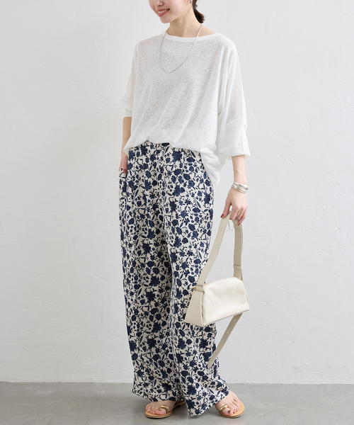 SLOBE IENA(スローブイエナ)の「《追加》スラブネップ天竺プルオーバー(Tシャツ/カットソー・レディース・ネイビー/ホワイト/ピンク/サックスブルー・FREE)」の22枚目の写真