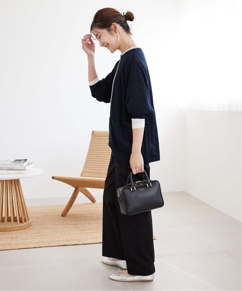 SLOBE IENA(スローブイエナ)の「《追加》スラブネップ天竺プルオーバー(Tシャツ/カットソー・レディース・ネイビー/ホワイト/ピンク/サックスブルー・FREE)」の11枚目の写真