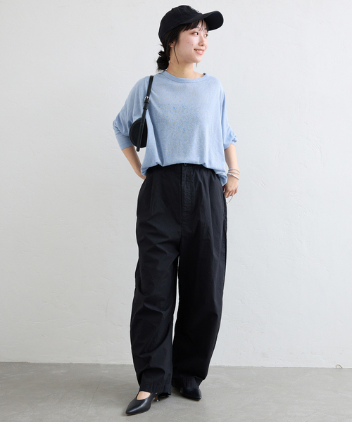 SLOBE IENA(スローブイエナ)の「《追加》スラブネップ天竺プルオーバー(Tシャツ/カットソー・レディース・ネイビー/ホワイト/ピンク/サックスブルー・FREE)」の16枚目の写真