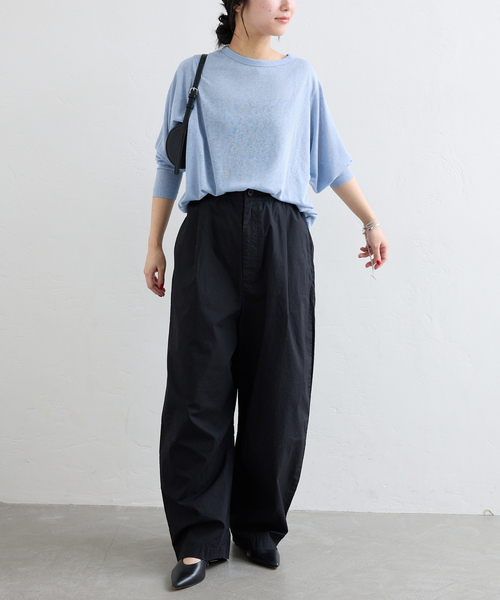 SLOBE IENA(スローブイエナ)の「《追加》スラブネップ天竺プルオーバー(Tシャツ/カットソー・レディース・ネイビー/ホワイト/ピンク/サックスブルー・FREE)」の17枚目の写真