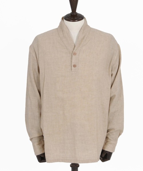 Magine(マージン)の「ms5974- Gauze Fabric Shawl Collar Shirts ショールカラーシャツ(シャツ/ブラウス・メンズ・チャコール/ブルー/ライトベージュ・44/46/48)」の19枚目の写真