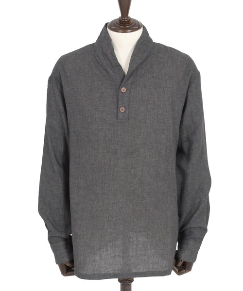 Magine(マージン)の「ms5974- Gauze Fabric Shawl Collar Shirts ショールカラーシャツ(シャツ/ブラウス・メンズ・チャコール/ブルー/ライトベージュ・44/46/48)」の21枚目の写真
