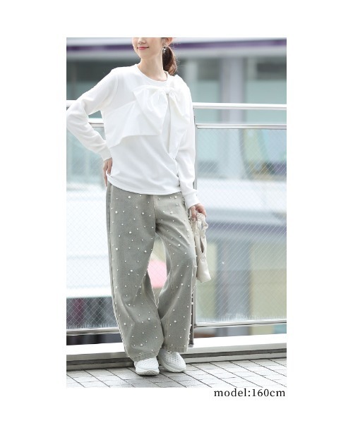 Sawa a la mode(サワアラモード)の「ビックリボンモチーフ付きカットソー(Tシャツ/カットソー・レディース・ホワイト/ブラック・FREE)」の14枚目の写真