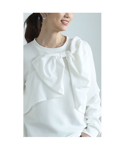 Sawa a la mode(サワアラモード)の「ビックリボンモチーフ付きカットソー(Tシャツ/カットソー・レディース・ホワイト/ブラック・FREE)」の15枚目の写真
