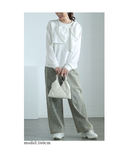Sawa a la mode(サワアラモード)の「ビックリボンモチーフ付きカットソー(Tシャツ/カットソー・レディース・ホワイト/ブラック・FREE)」の18枚目の写真